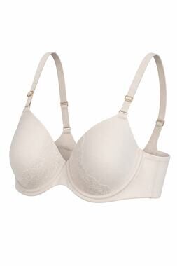 Soma Embraceable Perfect Coverage Lace Trim Back Bra Ivory Convertible SZ 36C